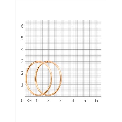 Серьги позолоченные сеч.круг 1,3 d-30 мм серебро 925*