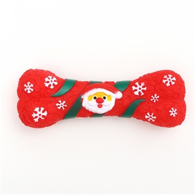 Игрушка для собак пищащая "Новогодняя кость", виниловая, 18 х 5,6 х 4 см