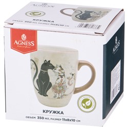 КРУЖКА AGNESS "ПАРИЖСКИЕ КОТЫ" 11,5*8*10 СМ 300 МЛ (КОР=72ШТ.)