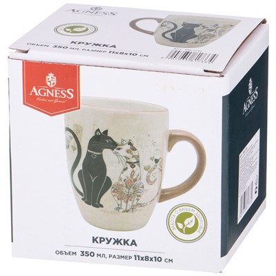 КРУЖКА AGNESS "ПАРИЖСКИЕ КОТЫ" 11,5*8*10 СМ 300 МЛ (КОР=72ШТ.)