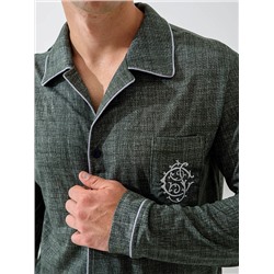 Мужская пижама "Вояж" (классическая) 1728-К / Зеленый