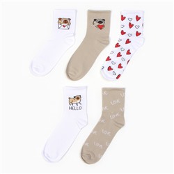 Набор женских носков KAFTAN "Love you“ 5 пар, размер 36-39 (23-25 см)