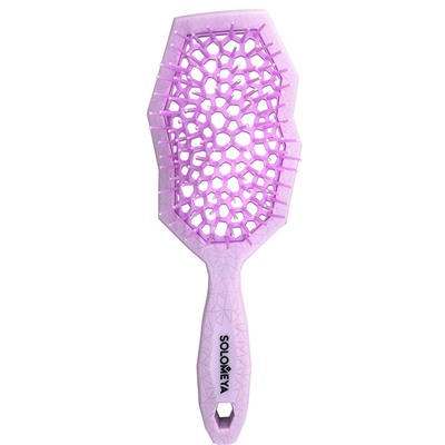 SOLOMEYA Расческа массажная с широкими зубьями СИРЕНЕВАЯ