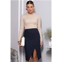 Юбка с разрезом Грейс (темно-синяя) Ю14269-30М