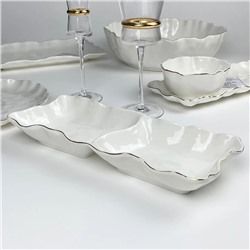 305-284 Прямоугольная менажница 30,5х12,5х4см ВАНЕССА ЗОЛОТО в под.уп.(х24)Фарфор