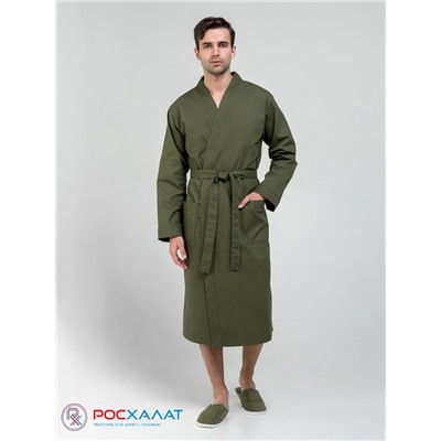 Мужской вафельный халат с планкой В-03 (26)