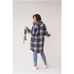 Рубашка женская демисезонная 23200 (синий/клетка)