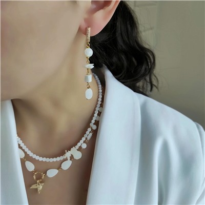 Серьги из перламутра и коралла