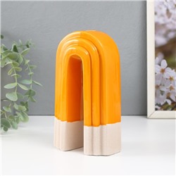 Подсвечник на 1 свечу «Скара», песочно-оранжевый, 10.3×6.2×18 см