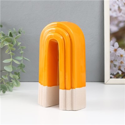 Подсвечник на 1 свечу «Скара», песочно-оранжевый, 10.3×6.2×18 см