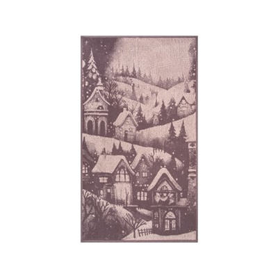 Полотенце махровое .6с103.412ж1 Снежный пейзаж(т.с.мальв1) 50х90см