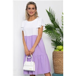 Платье Ветер перемен (бело-сиреневое) П13585-4М