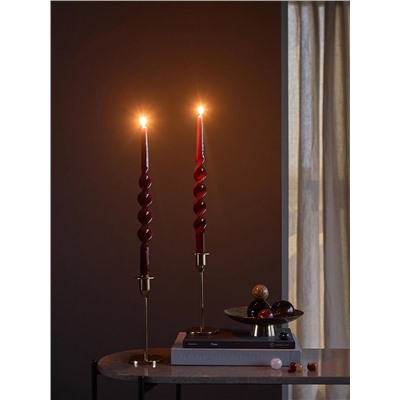 Набор из двух свечей коричневого цвета из коллекции Essential, 35 см