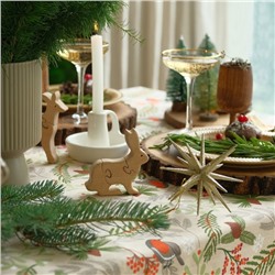 Скатерть новогодняя Доляна Bullfinch=149×180± 3 см, 100% хлопок, рогожка 164 г/м²