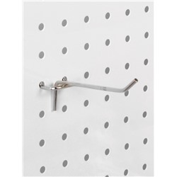 Крючок одинарный для металлической перфорированной панели, d=3.5 мм, L=10 см, цвет хром