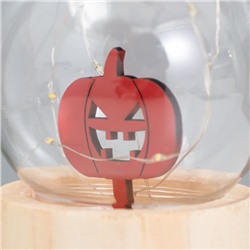 Фигурка светящаяся RISALUX «Тыква», LED-ночник, 3×AG10, шар-8 см, 6.5×6.5×11.5 см
