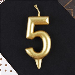Свеча-цифра в торт «5», золото