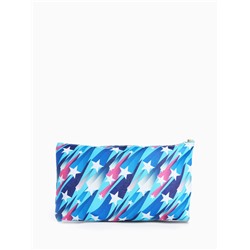 Косметичка-пенал на молнии, плоская, с рисунком «Комета», голубая