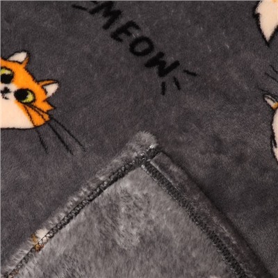 Плед Festeval Red Cat 150х200см, серый, микрофибра 190г/м, пэ100%