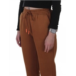 2528-K BROWN Брюки спортивные утепленные женские (85% хлопок, 10% полиэстер, 5% спандекс)