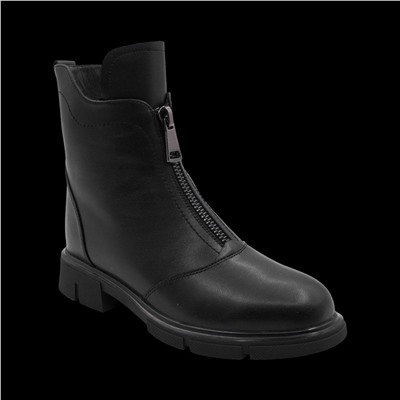 Ботинки из натуральной кожи на меху РА06-1 черные