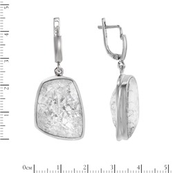 Серьги 'Мирна' с горным хрусталём, родий ИАСК30518Х23ХРR1С