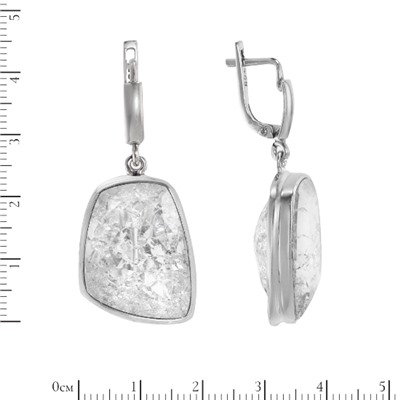 Серьги 'Мирна' с горным хрусталём, родий ИАСК30518Х23ХРR1С