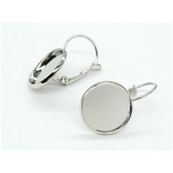 Основы для сережек 14мм серебристые, 1 пара