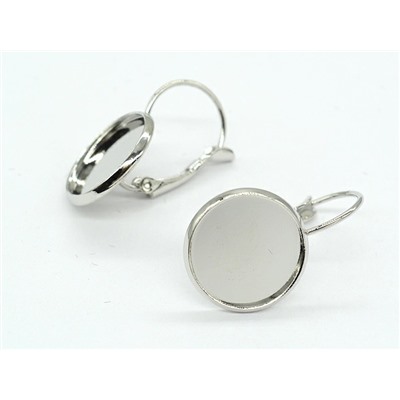 Основы для сережек 14мм серебристые, 1 пара