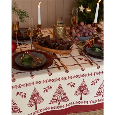 Скатерть новогодняя "Доляна" Merry Christmas 146х110+/- 3см, 100%хл, рогожка 164 г/м2