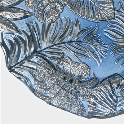 Тарелка «Арабис», d=28 см, стекло, голубая