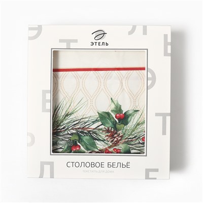 Скатерть новогодняя "Этель" Christmas wreath 150х110см +/-3см с ВГМО, 100%хл, саржа 190гр/м2