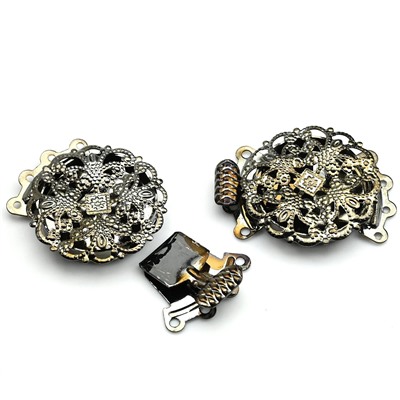 Замок раздвижной цв.черный никель, длина 29мм.