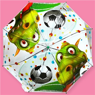 Зонт-трость детский прозрачный с рисунком полуавтомат Арт 2007/5