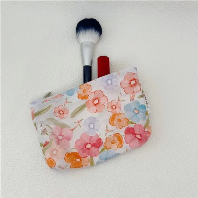 Fresh cute capacious organizer bag, handheld cosmetic bag to go out, travel bag, liner, floral print