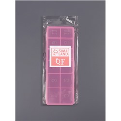 Органайзер для хранения мелочей, 12 секций, размер 18.4×6.7×2 см, прозрачный, розовый