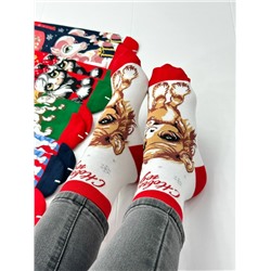 ☃️🎄🧦НОВОГОДНИЕ женские носки 🧦 🎄☃️❄️ Размер 36-41 Хлопок 💥 В упаковке 5 пар, разные цвета Только упаковкой На фото все рисунки указаны Цена 275₽