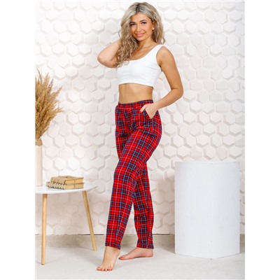614 Брюки Клетка красный Свт