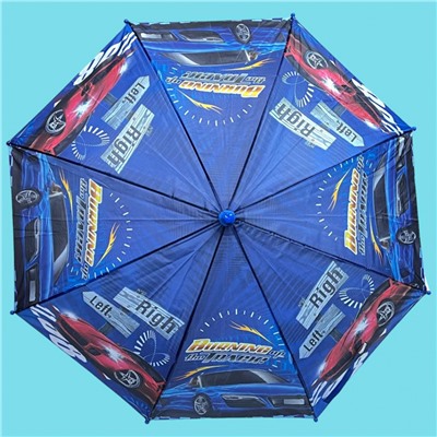 Зонт-трость для мальчика (Автомобили) полуавтомат Арт 003/2