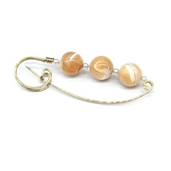 Брошь-булавка от сглаза с перламутром 58*20мм.