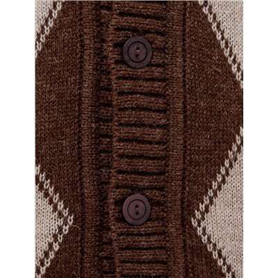 Безрукавка Ромбы на пуговицах из верблюжьей шерсти женская