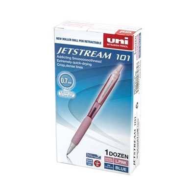 Ручка шариковая масляная автомат. с грипом UNI JetStream, СИНЯЯ, корпус розовый, 0,35мм, ш/к 03712