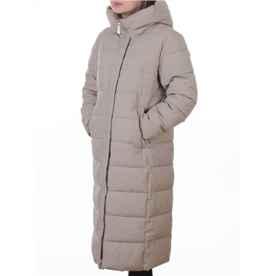 2338 DK. BEIGE Пальто зимнее женское (200 гр. холлофайбер)