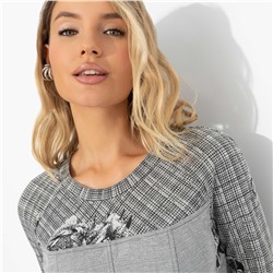 Комплект с юбкой, Инста-стиль (2 в 1, серый )