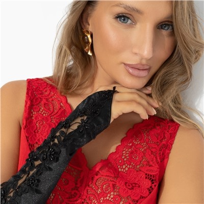 Топ комбинированное с кружевом, Момент откровения (цвет страсти)