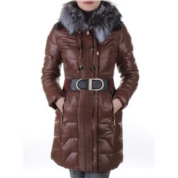 YM-019 BROWN Пальто зимнее удлиненное KSA