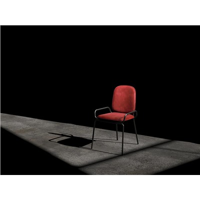 Стул Ror, Double Frame, велюр, черный/темно-красный