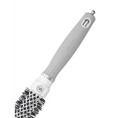 Olivia Garden Термобрашинг для укладки волос / Expert Blowout Grip White & Grey, 25 мм, бело-серый