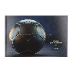 Альбом для рисования А4 40л. "Чёрный футбольный мяч"