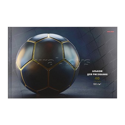 Альбом для рисования А4 40л. "Чёрный футбольный мяч"